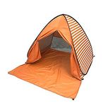 YBK Tech Automatic Pop Up Beach Tent UV Protection Instant Portable Quick Cabana Sun Shelter for 2-3 Persons- Stripe Design (Orange)