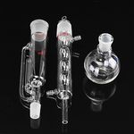 zilzol 250ml 24/40 Allihn Condenser Flat Bottom Flask and 40/38 Soxhlet Extraction Glassware