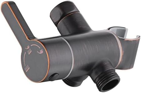 High Pressure All Metal 3 Way Shower Diverter Valve with Hand Shower Holder, G1/2 Shower Head Splitter, Shower Arm Diverter, Bathroom Universal Shower System Replacement Part (Oil Rubbed Bronze)
