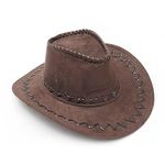 HMILYDYK Cowboy Hat Suede Cowboy Hat Wide Brim Western Cowboy Hats Authentic Gunslinger Hat Felt Cowboy Hat for Men Women Dark Coffee