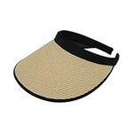 MG Women's Toyo Braid Clip-On Visor-4128 - Beige - One Size