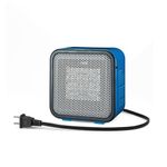 Amazon Basics Ceramic Space Heater, Mini Heater for Office Desk, Portable Tent Heater (Indoor Use), With Tip-Over Protection, Lightweight (0.64 kg), Blue, 5.87”D x 3.15”W x 5.95”H