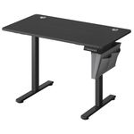 VASAGLE Electric Standing Desk, Height Adjustable Desk, 60 x 110 x (72-120) cm, 4 Memory Heights, Storage Pocket, for Home Office, Study, Ink Black LSD131B02