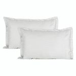 Trance Home Linen 200 TC Cotton Small Size 17x25 inch Satin Stripe Pillow Covers | Pillow Cases | Set of 2 Piece Pillow Covers only |Small Size (White, 17 X 25 inch)