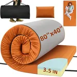 DWVO 3.5 Inch Thick Memory Foam Camping Mattress Sleeping Pad, CertiPUR-US Certified Roll Up Floor Mat with Waterproof Cover & Travel Bag, Portable Sleeping Mat for Travel, Truck, Bed, Tent, etc.