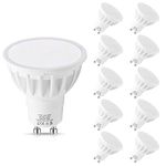 GU10 LED Bulbs Warm White 3000K, LEHASI 5.5W LED Spotlight 50W Halogen Equivalent, 500LM Energy Saving Light Bulbs, 120° Beam Angle, Non Dimmable, Pack of 10