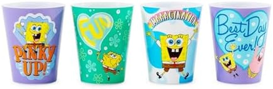 Silver Buffalo Spongebob Pinky Up Set 4pc 1.5oz Plastic Mini Cup Set