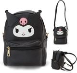 EVESKY Kawaii Backpack for Girls Anime Mini Backpack Cute PU Bag Shoulder Bag For Girl Cosplay, Black, Daypack Backpacks