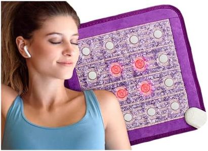 Far Infrared Heating Pads for Back Pain | Crystal Amethyst & Ceramic Tourmaline Stones | Small Travel Heat Pad | Relax The Back with Natural Relief Heating Pad Mattress [Hospital Grade]