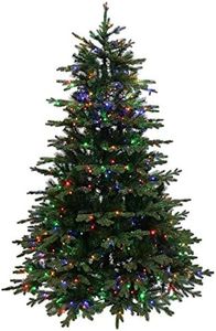 7 Foot European Balsam Fir Artificial Christmas Tree Pre-lit with Dual Color Led Lights. (7ft Pre-lit)