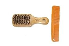 GIZZY® Annie Hard Mini Club Brush with 100% Boar Bristles and Comb