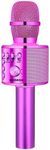 BONAOK Wireless Bluetooth Karaoke Microphone, 3-in-1 Portable Handheld Mic Speaker Machine for All Smartphones, Gift for Girls Boys Kids Adults All Age Q37(Purple)