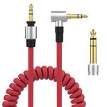 Alitutumao Replacement 3.5mm to 3.5mm & 6.5mm Aux Auxiliary Audio Cable, Headphone Extension Cord Compatible with Monster Beats Solo Pro Detox by Dr Dre Headphones (Red)