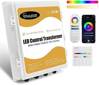 Goldlife C1 400W LED Control Transformer Box, AC110-265V to DC12V Low Voltage Transformer + RGB CCT 5in1 LED Controllers + RF Handheld/Panel Remoters for Pool Boat Landscape Outdoor Lights