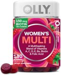 OLLY Women's Multivitamin Gummy, Vitamins A, D, C, E, Biotin, Folic Acid, Adult Chewable Vitamin, Berry Flavor, 65 Day Supply - 130 Count (Packaging May Vary)