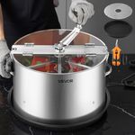 VEVOR Manual Bud Leaf Trimmer, 16 in Reaper Bowl Bud Trimmer with Stainless Steel Blades, Visual Cutting, Wet & Dry Hydroponic Cutting Machine with Tray, Twisted Spin Cut for Plant Buds Flowers