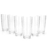 Set of 6 Hammered Style Drinking Cups 26-Ounce Large Acrylic Glasses Plastic Tumbler,BPA Free (Clear Color)