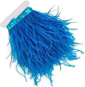 3 Yards 10-15cm Lake Orchid Ostrich Feathers Trim Fringe for DIY Dress Sewing Crafts Costumes Decoration