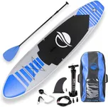 SereneLife Stand up Paddle Board Inflatable - Non-Slip SUP Paddle Board Paddle, Pump, Leash, and Accessories - Fun Water inflatable paddle board for Adults and Youth with Wide Stable Design