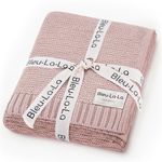 Bleu La La Organic Receiving Swaddle Blanket for Girls - 100% Luxury Organic Soft Cotton Knit Warm Cozy Cuddle Stroller Crib Blanket for Newborns Infants & Toddlers (0-2Yrs - Blush Pink)