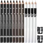 NewBang 12PCS Barber Pencil Hairline Pencils Beard Guide Beard Outliner Pencils with Sharpener,Hairline Outliner Pencil and Beard Shaping Pencils for Men&Women(Black,White,Dark Brown,Light Brown)