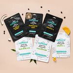 mCaffeine Green Tea & Coffee Sheet Masks with Vitamin C, Hyaluronic Acid, Niacinamide, Coconut Water & Fruit AHA Mix for Hydrated & Glowing Skin| Face Sheet Masks for Women & Men - Pack of 6 | 120g