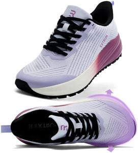 Women's Lightweight Arch Support Orthopedic Sneakers: Ergonomic Plantar Fasciitis Pain Relief Flat Feet Shose, Wide Diabetic Footwear for Gym Walking Workouts Sneakers, Purple Size 8