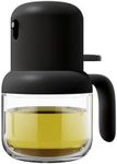 GMYIAK 180ml Oil Sprayer Bottle, Olive Oil Sprayer Dispenser, Dressing Spray Grilling Olive Oil Glass Bottle, Leakproof and Easy to Clean, for Kitchen Cooking Salad Bread Baking BBQ (Black)