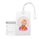 100yellow® Buddha Design Luggage Tags, Bag Tag Travel Id Labels Tag for Baggage Suitcases Bags with Silicon- Ideal for Travel