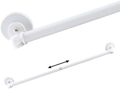 Magnetic Curtain Rod for Metal Door 16"-28", Magnet Cafe Curtain Rod For Small Window No Drill Rods Magnetic Sash Rods, White, 2 Pack