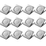 Strong Magnet Clips 1.2 Inch - 12 Packs Heavy Duty Metal Magnetic Clips for Refrigerator, Magnetic Clips for Whiteboard, Picture, Office Magnets, Magnet Clipboard for White Boards