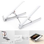 Laptop Stand for Desk, Ergonomic Ventilated Adjustable Laptop Riser, Fordable Laptop Stand Holder with Carry Bag, Compatible Macbook, Lenovo, Dell, Air Pro and more 11-17.3" Notebook&Tablet-White