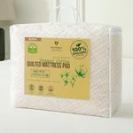 Luxury Quilted Organic Mattress Pad Protector Queen Size - Certified Organic Cotton, Waterproof Hypoallergenic Breathable Mattress Pad Cover - Premium 380 GSM Comfort - Allergy Shield Topper