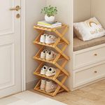 Shoe Rack, Bamboo Foldable Shoes Or