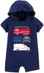 Carter's Child of Mine Little Hero Baby Boy 1 Piece Hoodie Romper (6-9 Months)