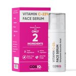 Cos-IQ 23% Vitamin C Face Serum for Glowing Skin (30 Days Pack) | Advanced Molecular Skincare Technology | Highly Stable, Non Irritating, Non Sticky| Brightening Vit C Formula For Men and Women | 30ml