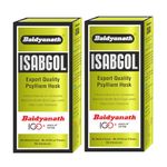 Baidyanath Isabgol - Psyllium Husk Powder - 200gm | Effectively Relieves Constipation | Fibre Supplement For Digestion | Pack of 2