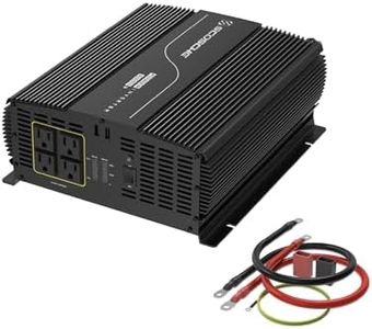 Scosche 3000W Modified Sine Wave Power Inverter, 12V DC to 120V AC Converter, 6000W Peak, 4 AC Outlets, Dual USB-A Ports, LED Indicator Light for Truck, RV, Semi-Truck, Home, Off-Grid Battery Systems