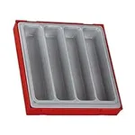 Teng Tools 4 Compartment Double Size Empty Plastic Storage Tray - TTD00, Silver