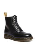 DR. MARTENS Men's 8 Eye Boot, Black Norfolk Flat & Black Borg Fleece, 8 UK