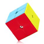 ROXENDA 2x2 Speed Cube Fast Cube - Fast Smooth Turning Solid Durable & Stickerless Frosted, Best 3D Puzzle Magic Cube Toy - Turns Quicker than Original for kids Gift & Adult & Children(2x2x2 Cube)