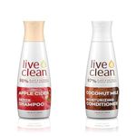 Live Clean Shampoo, Clarifying Apple Cider, 350 mL (Packaging may vary) & Conditioner, Moisturizing Coconut Milk, 350 mL