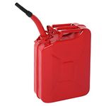 Karlhome 20 Litre 5 Gallon Metal Gas Can Fuel Tank Can Petrol Diesel Storage Can Portable with Spout System, for Automobile Vehicle Off Road Emergency Supply, Red