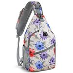 ZOMAKE Sling Bag,Small Crossbody Sling Backpack,Water Resistant Shoulder Bag Anti Thief Daypack(Color Chrysanthemum)