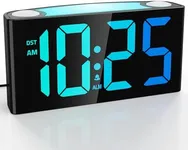 Mesqool Digital Alarm Clock for Bedrooms - Plug-in LED Clock with Dynamic RGB Digits, Dimmable Display & Night Light, 7 Color Options, Adjustable Alarm Volume, DST, 12/24 Hour - Ideal for Kids