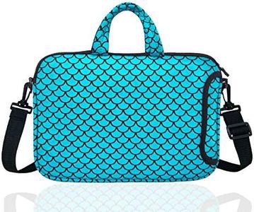 14-Inch Laptop Shoulder Carrying Bag Case Sleeve For 13" 13.3" 14 inch Macbook/Notebook/Ultrabook/Chromebook, Mermaid Scale (Blue)