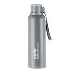 Cello Puro Steel-X Benz 900 PU Insulated Water Bottle 900 ml, Grey | BPA Free, Leakproof, ISI Certified |Hot & Cold Bottle for Gym, Office, College, Travel, Camping, Indoor & Outdoor Sports & Yoga