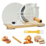 New Upgrade Manual Bread Slicer for Homemade Sourdough Bread,Adjustable Thickness Bread Slicer with Hand Crank,Premium Stainless Steel & Powerful Suction Cups