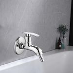 Ruhe® Clarion Brass Faucet Tap | Nozzle Bib Cock Faucet/Tap | with Chrome Finish | for Washing Machine and Garden Pipes