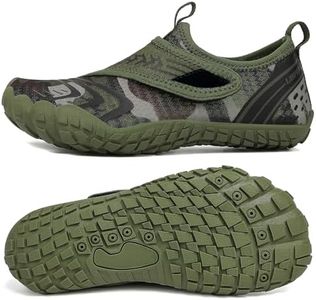 UBFEN Kids Water Shoes Aqua Socks for Boys Girls Barefoot Beach Pool Sports Quick Dry Toddlers Little Big Kid Non-Slip Lightweight Swim Shoes F Khaki 10 Toddler